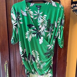 Alfani Women's Green Leaf Print Blouse